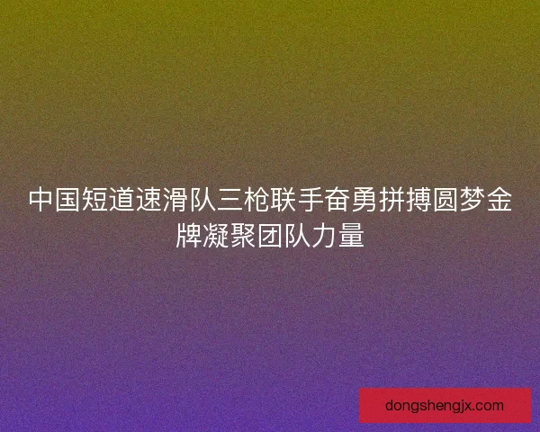中国短道速滑队三枪联手奋勇拼搏圆梦金牌凝聚团队力量
