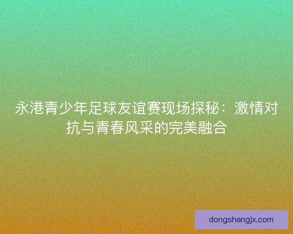 永港青少年足球友谊赛现场探秘：激情对抗与青春风采的完美融合