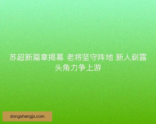 苏超新篇章揭幕 老将坚守阵地 新人崭露头角力争上游